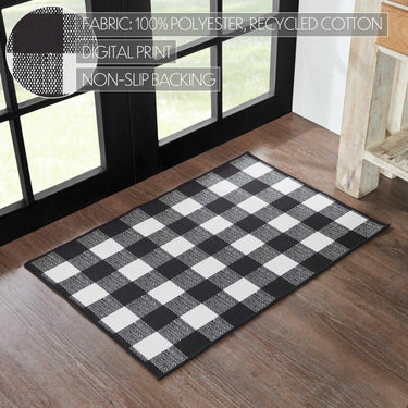 Annie Buffalo Check Black Polyester Rug Rect 24x36 - The Fox Decor